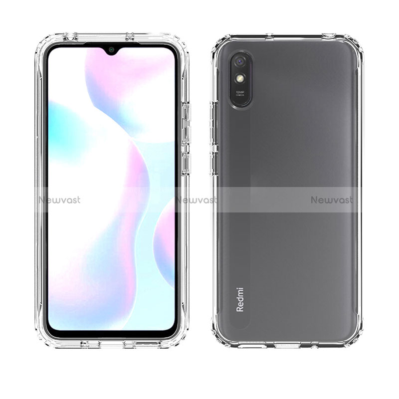 Ultra-thin Transparent Gel Soft Matte Finish Front and Back Case 360 Degrees Cover for Xiaomi Redmi 9A Clear