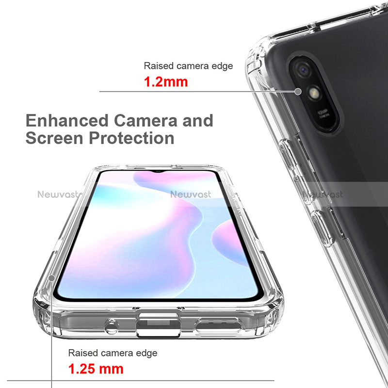 Ultra-thin Transparent Gel Soft Matte Finish Front and Back Case 360 Degrees Cover for Xiaomi Redmi 9A Clear