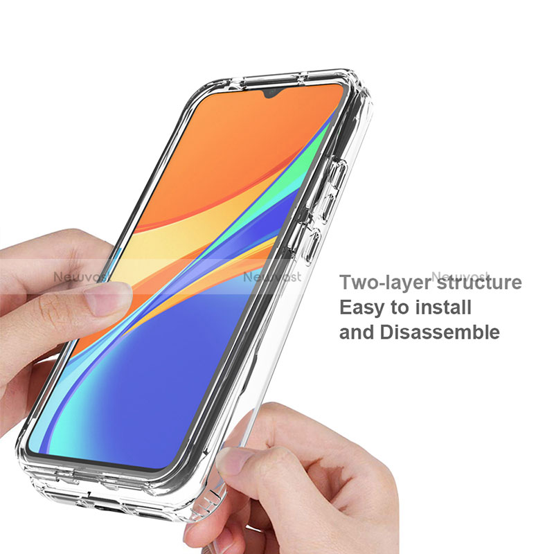 Ultra-thin Transparent Gel Soft Matte Finish Front and Back Case 360 Degrees Cover for Xiaomi Redmi 9C NFC Clear