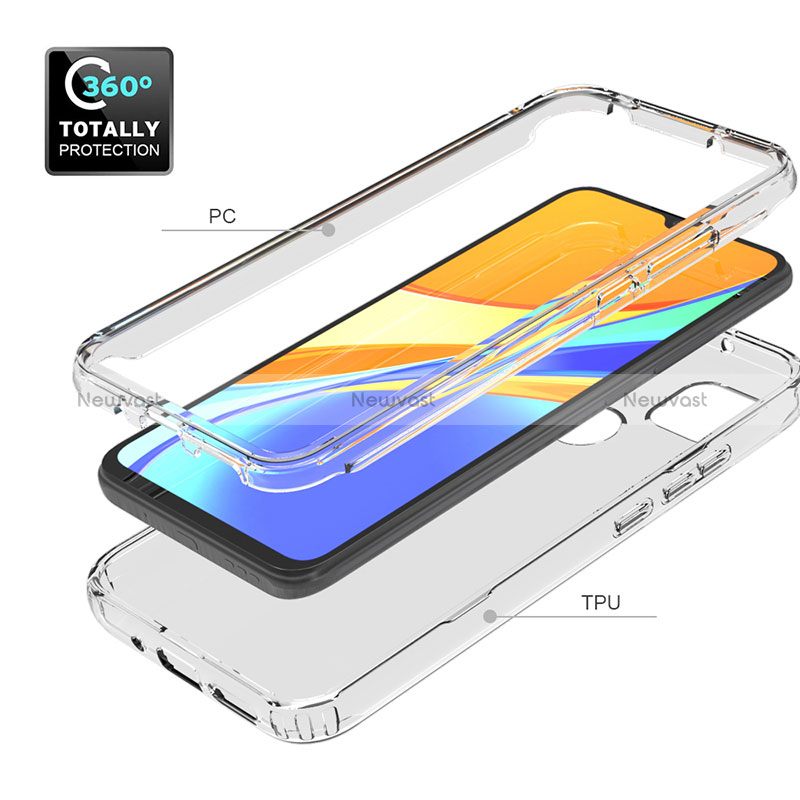 Ultra-thin Transparent Gel Soft Matte Finish Front and Back Case 360 Degrees Cover for Xiaomi Redmi 9C NFC Clear