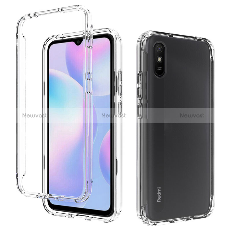 Ultra-thin Transparent Gel Soft Matte Finish Front and Back Case 360 Degrees Cover for Xiaomi Redmi 9i Clear