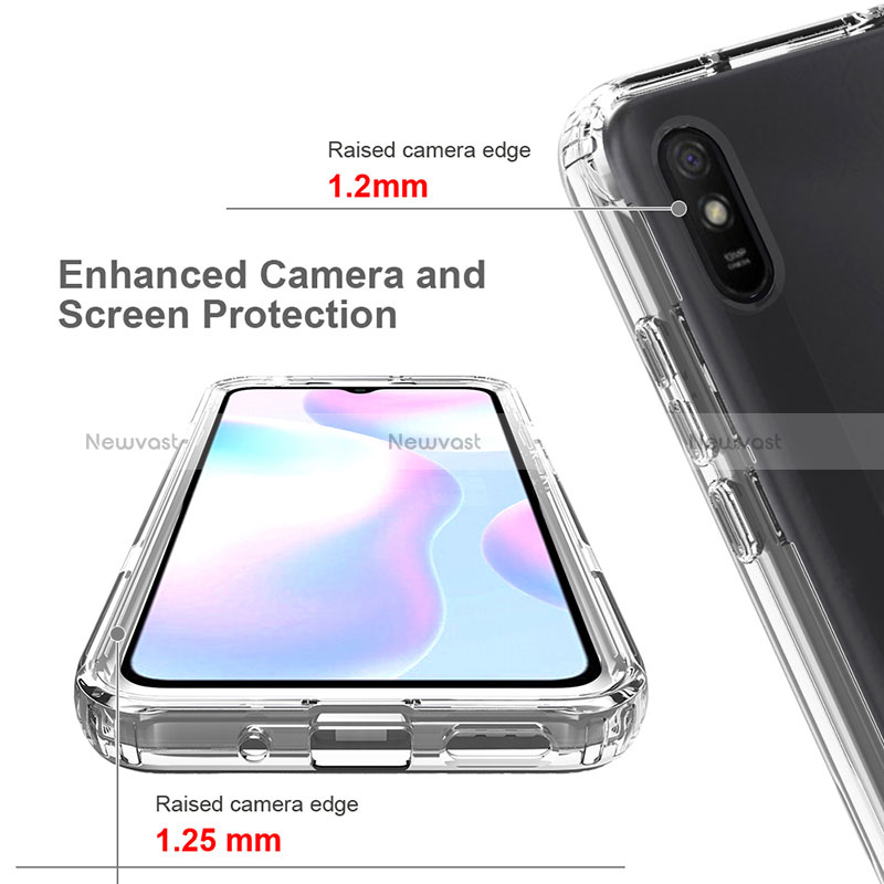 Ultra-thin Transparent Gel Soft Matte Finish Front and Back Case 360 Degrees Cover for Xiaomi Redmi 9i Clear