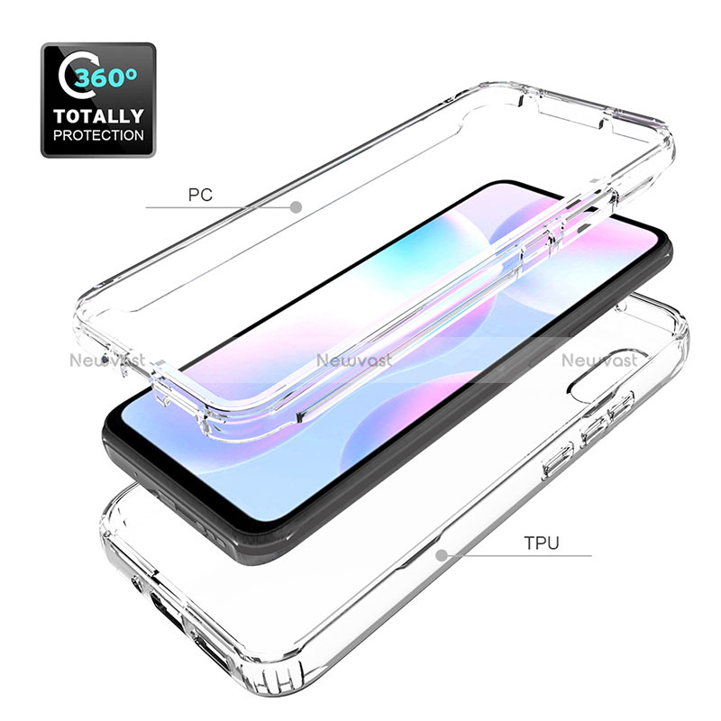 Ultra-thin Transparent Gel Soft Matte Finish Front and Back Case 360 Degrees Cover for Xiaomi Redmi 9i Clear