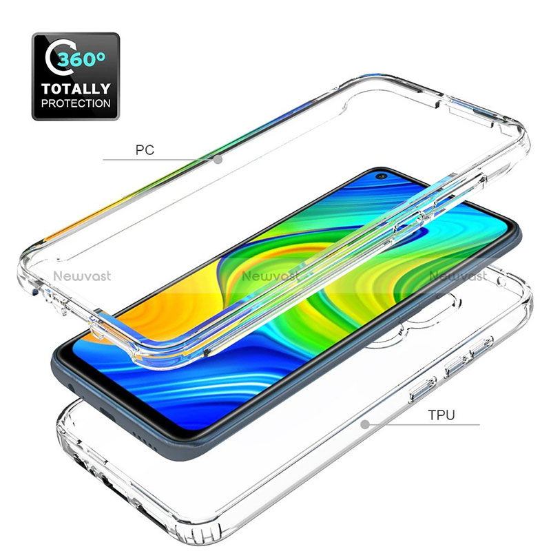 Ultra-thin Transparent Gel Soft Matte Finish Front and Back Case 360 Degrees Cover for Xiaomi Redmi Note 9 Clear