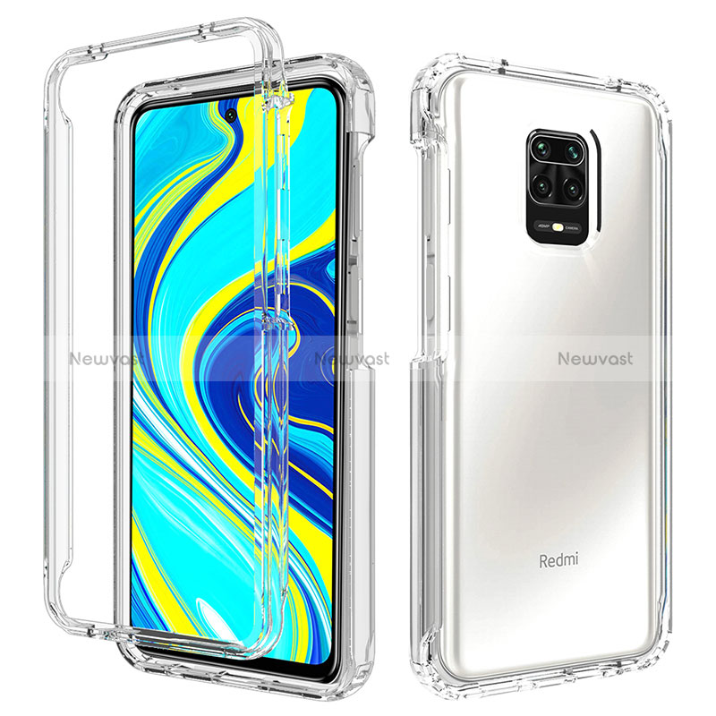 Ultra-thin Transparent Gel Soft Matte Finish Front and Back Case 360 Degrees Cover for Xiaomi Redmi Note 9 Pro Clear