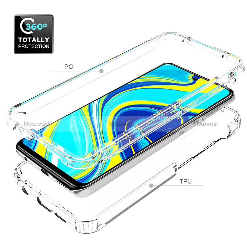 Ultra-thin Transparent Gel Soft Matte Finish Front and Back Case 360 Degrees Cover for Xiaomi Redmi Note 9 Pro Clear