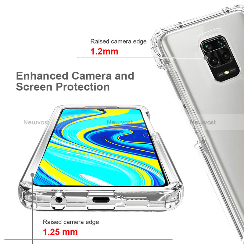 Ultra-thin Transparent Gel Soft Matte Finish Front and Back Case 360 Degrees Cover for Xiaomi Redmi Note 9 Pro Max Clear