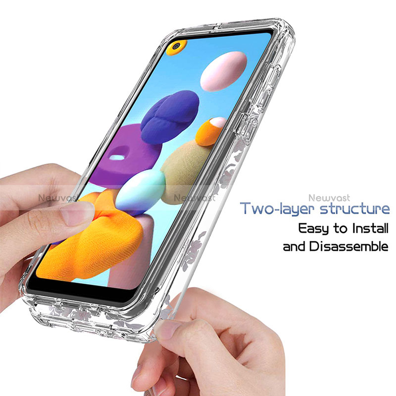 Ultra-thin Transparent Gel Soft Matte Finish Front and Back Case 360 Degrees Cover JX1 for Samsung Galaxy A21