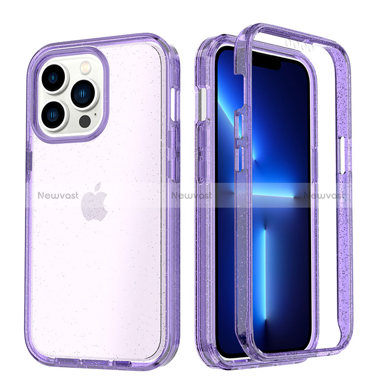 Ultra-thin Transparent Gel Soft Matte Finish Front and Back Case 360 Degrees Cover YJ1 for Apple iPhone 13 Pro