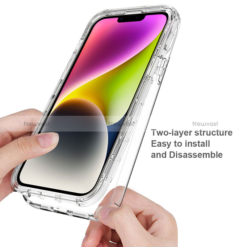 Ultra-thin Transparent Gel Soft Matte Finish Front and Back Case 360 Degrees Cover ZJ1 for Apple iPhone 13