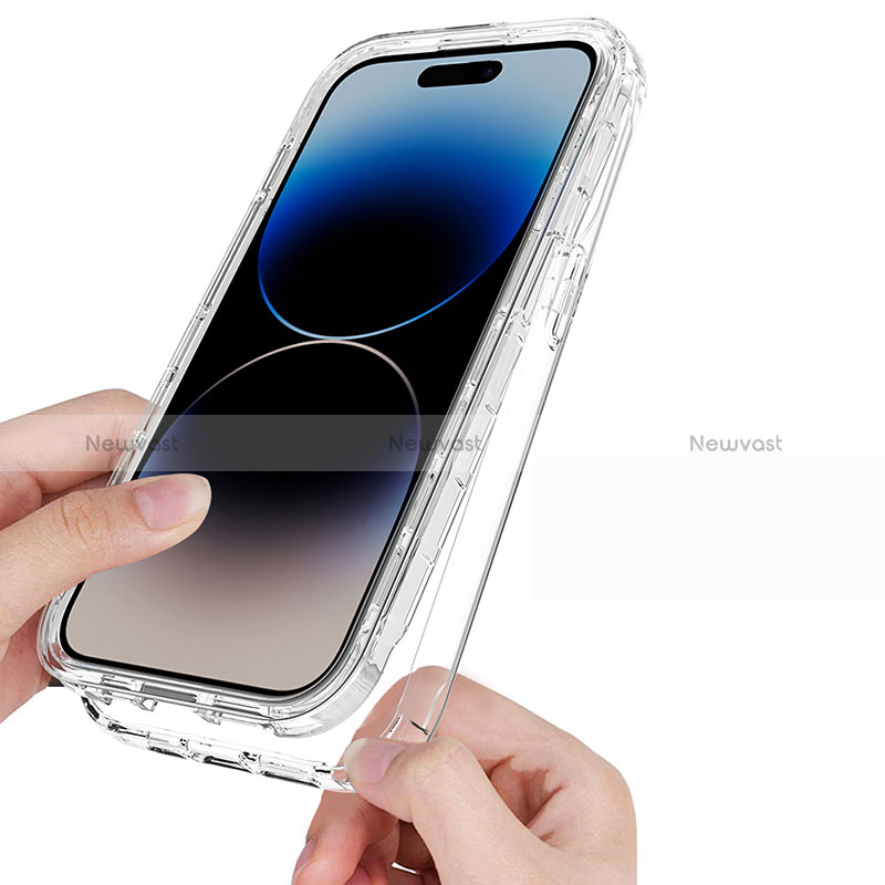 Ultra-thin Transparent Gel Soft Matte Finish Front and Back Case 360 Degrees Cover ZJ1 for Apple iPhone 15 Pro