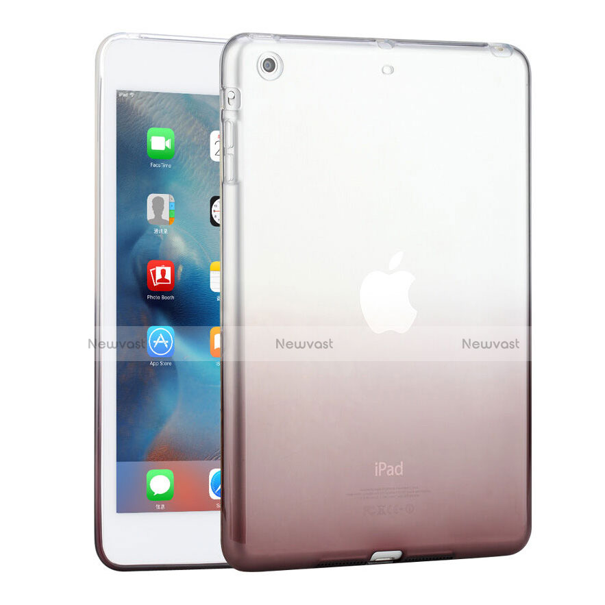 Ultra-thin Transparent Gradient Soft Cover for Apple iPad Mini Gray