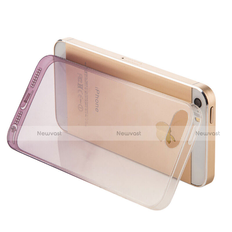Ultra-thin Transparent Gradient Soft Cover for Apple iPhone 5 Gray