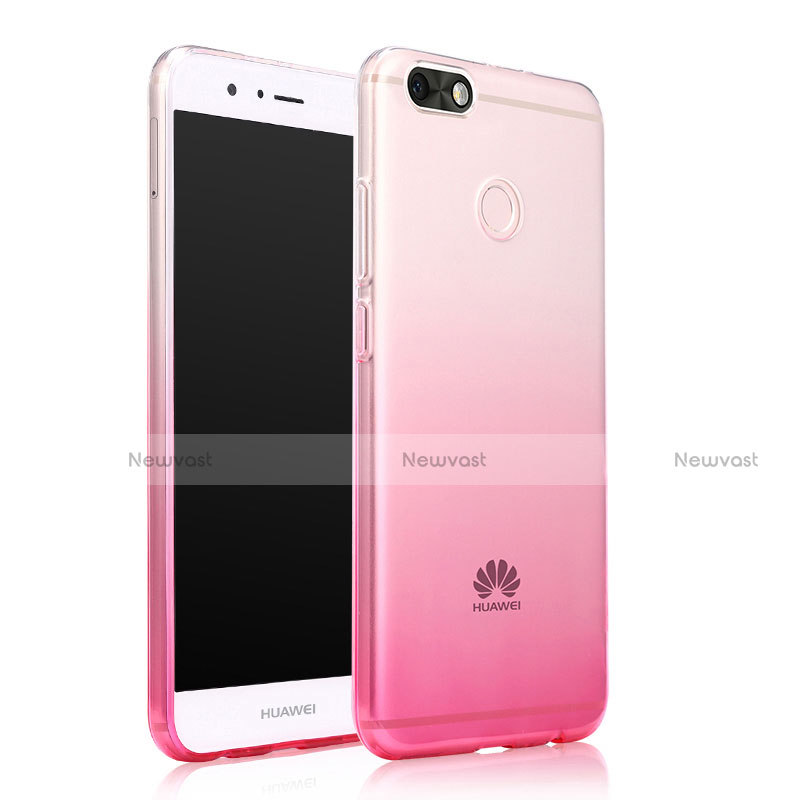 Ultra-thin Transparent Gradient Soft Cover for Huawei Enjoy 7 Pink