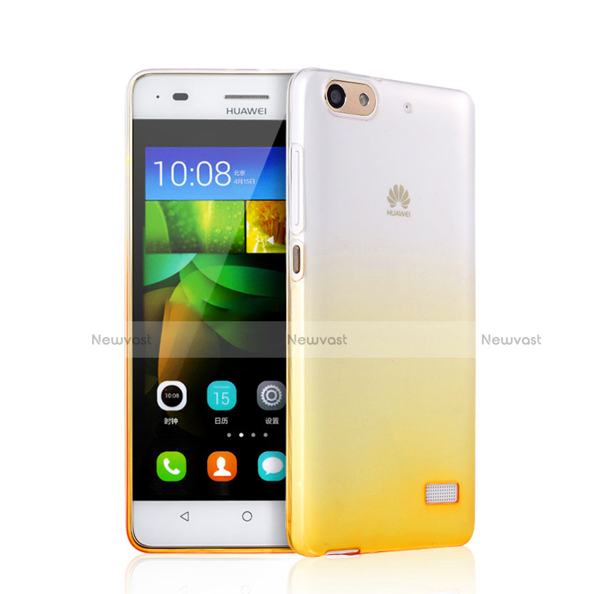 Ultra-thin Transparent Gradient Soft Cover for Huawei G Play Mini Yellow