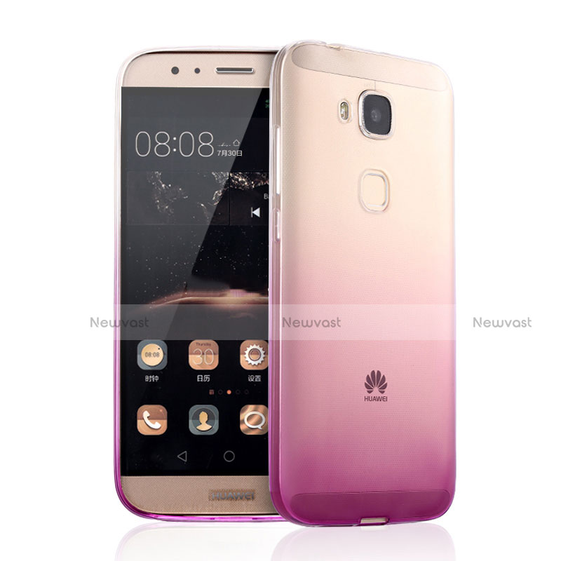 Ultra-thin Transparent Gradient Soft Cover for Huawei GX8 Pink