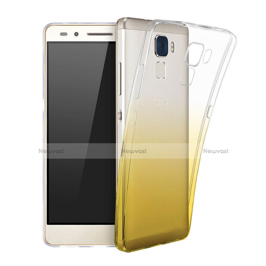 Ultra-thin Transparent Gradient Soft Cover for Huawei Honor 7 Lite Yellow