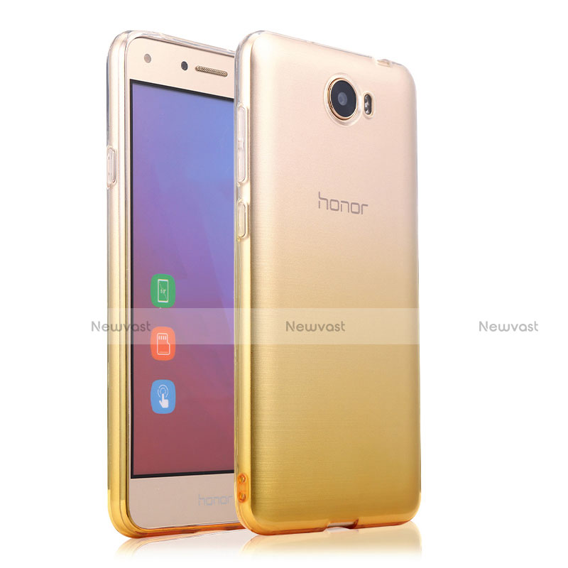 Ultra-thin Transparent Gradient Soft Cover for Huawei Honor Play 5 Yellow