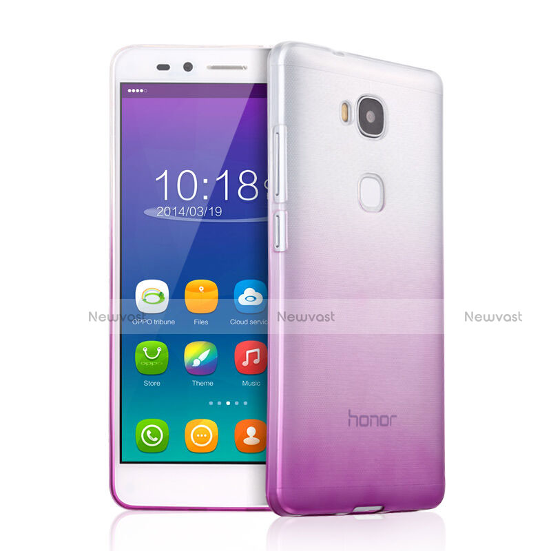 Ultra-thin Transparent Gradient Soft Cover for Huawei Honor X5 Purple