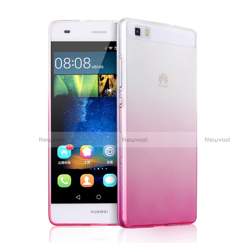 Ultra-thin Transparent Gradient Soft Cover for Huawei P8 Lite Pink