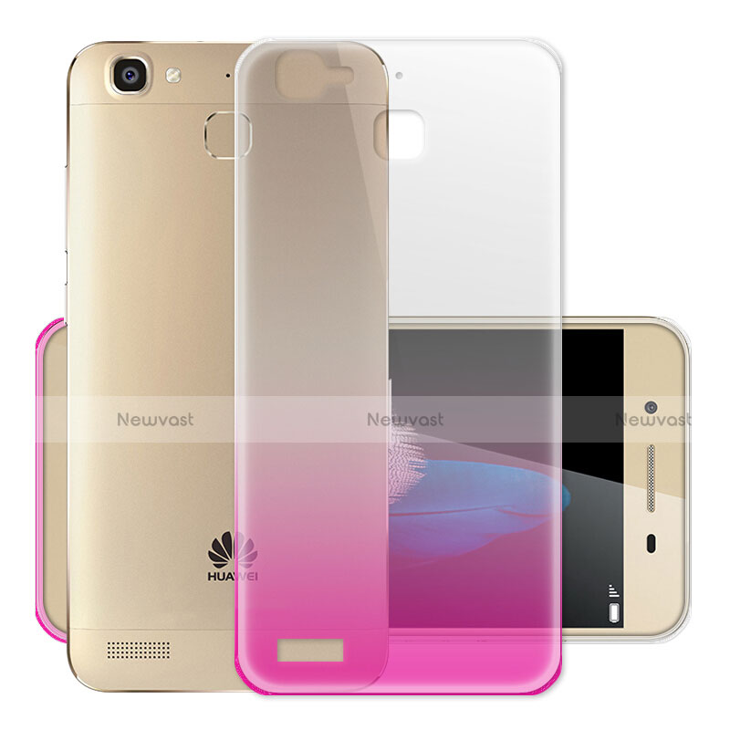 Ultra-thin Transparent Gradient Soft Cover for Huawei P8 Lite Smart Hot Pink