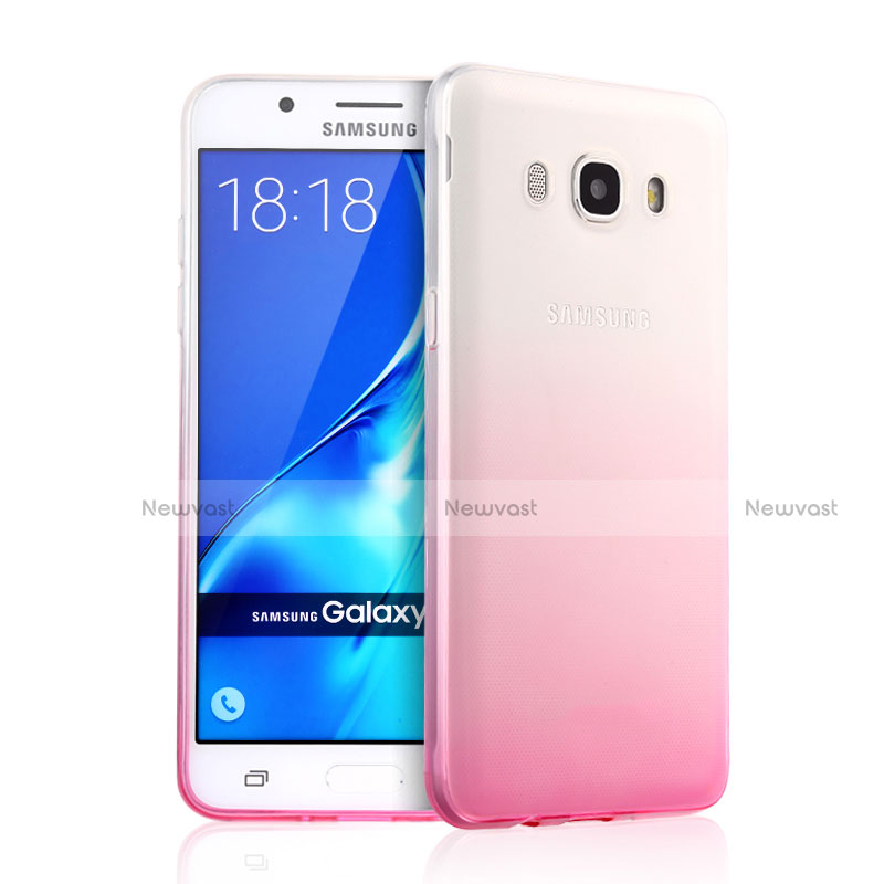 Ultra-thin Transparent Gradient Soft Cover for Samsung Galaxy J5 Duos (2016) Pink