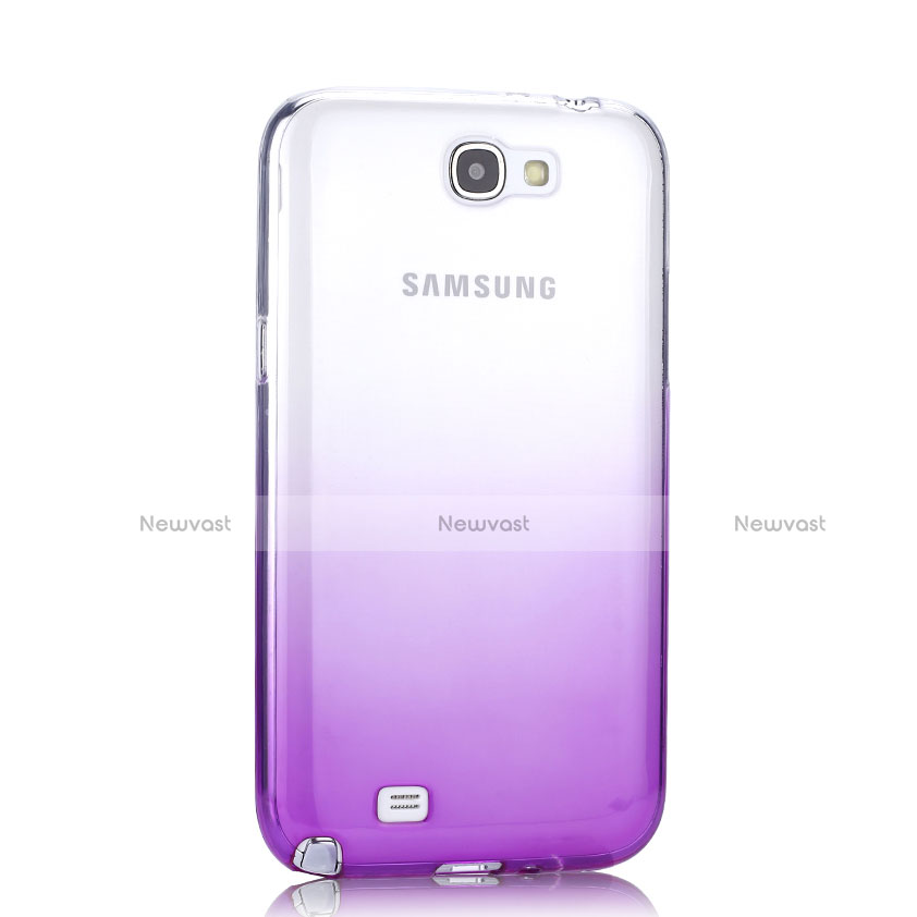 Ultra-thin Transparent Gradient Soft Cover for Samsung Galaxy Note 2 N7100 N7105 Purple