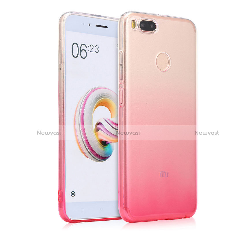 Ultra-thin Transparent Gradient Soft Cover for Xiaomi Mi 5X Pink
