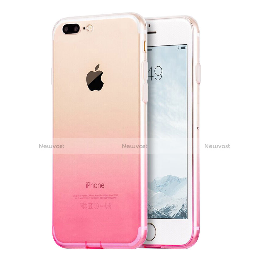 Ultra-thin Transparent Gradient Soft Cover G01 for Apple iPhone 8 Plus Pink