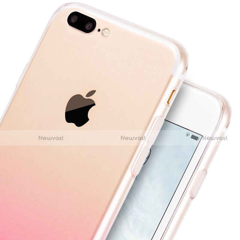 Ultra-thin Transparent Gradient Soft Cover G01 for Apple iPhone 8 Plus Pink