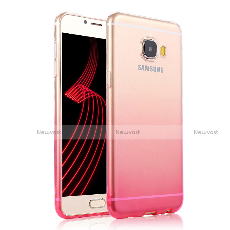 Ultra-thin Transparent Gradient Soft Cover T04 for Samsung Galaxy C5 Pro C5010 Pink