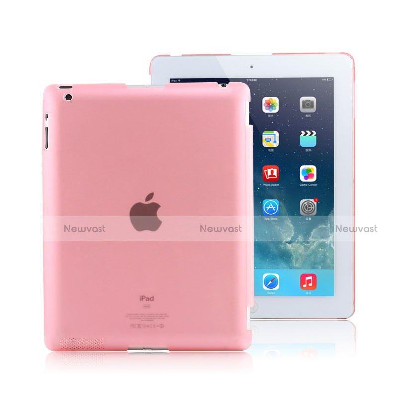 Ultra-thin Transparent Matte Finish Case for Apple iPad 3 Pink