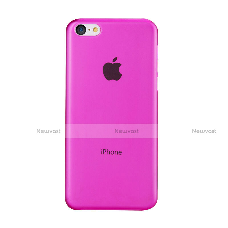 Ultra-thin Transparent Matte Finish Case for Apple iPhone 5C Hot Pink