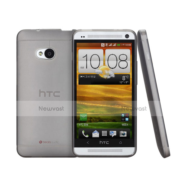 Ultra-thin Transparent Matte Finish Case for HTC One M7 Gray