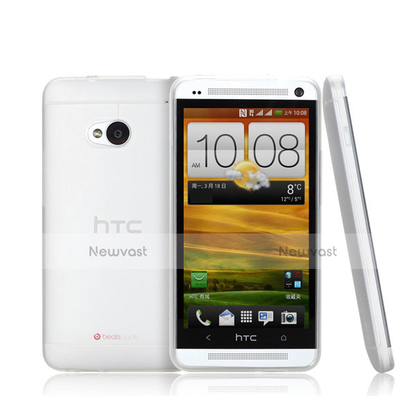 Ultra-thin Transparent Matte Finish Case for HTC One M7 White