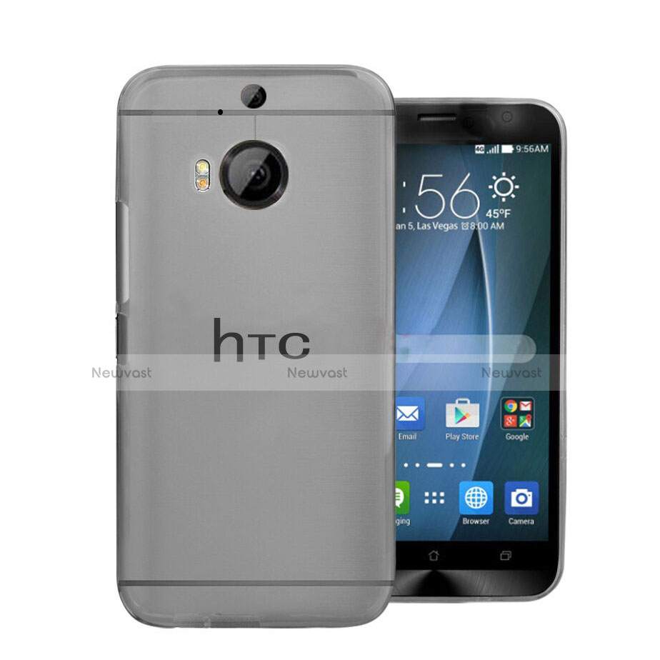 Ultra-thin Transparent Matte Finish Case for HTC One M9 Plus Gray