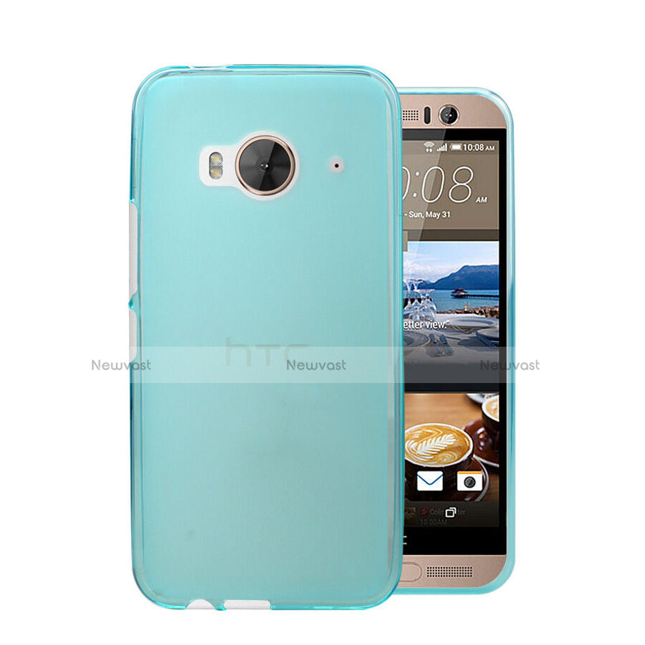 Ultra-thin Transparent Matte Finish Case for HTC One Me Sky Blue