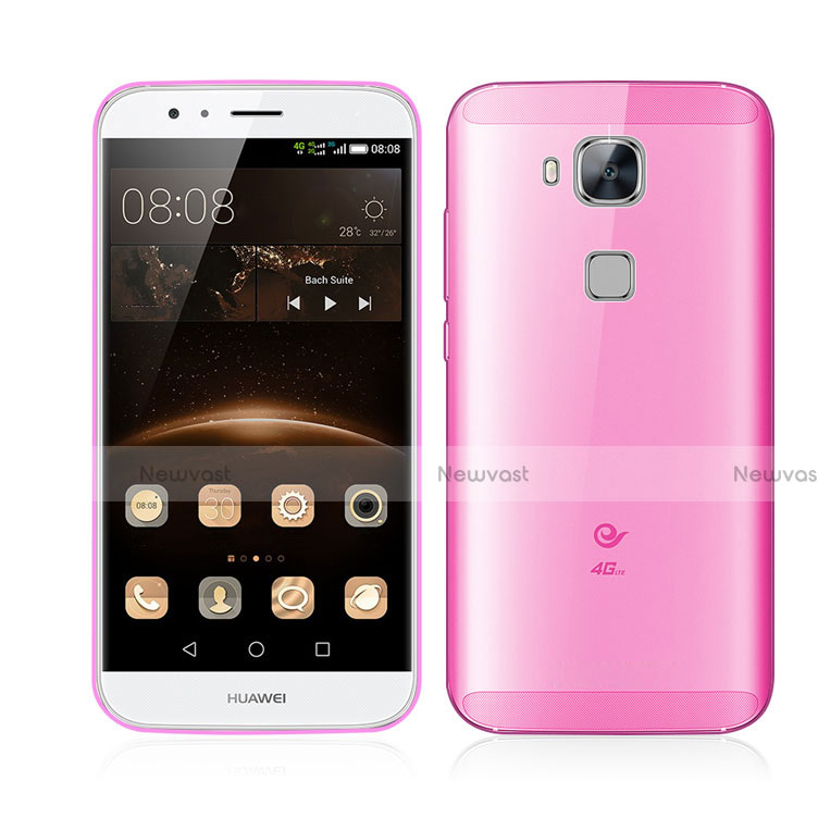 Ultra-thin Transparent Matte Finish Case for Huawei GX8 Pink