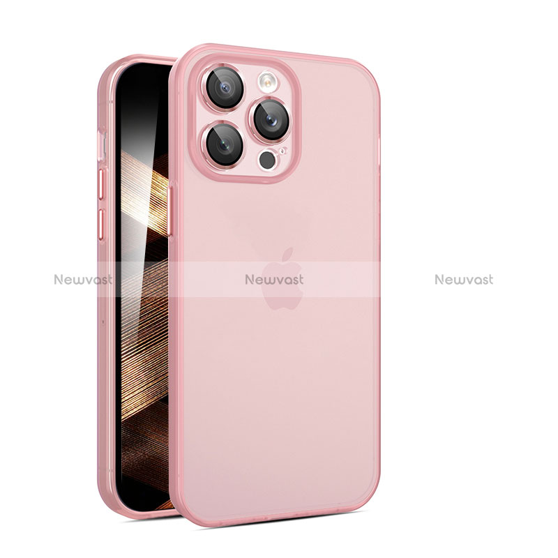 Ultra-thin Transparent Matte Finish Case QC for Apple iPhone 14 Pro Pink