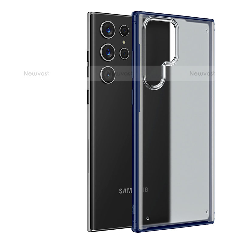 Ultra-thin Transparent Matte Finish Case U04 for Samsung Galaxy S21 Ultra 5G Blue