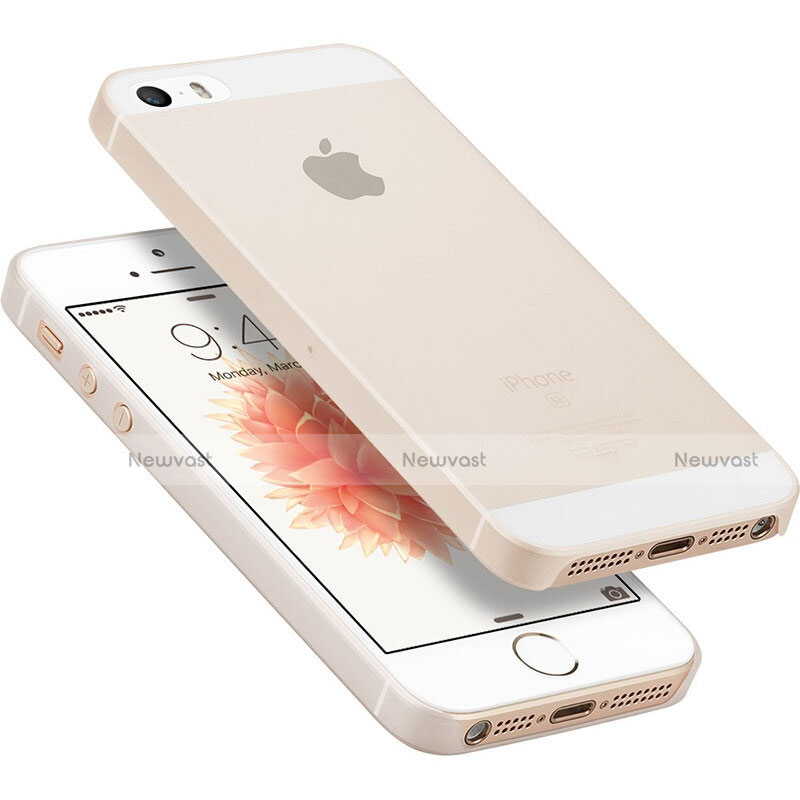 Ultra-thin Transparent Matte Finish Case with Screen Protector for Apple iPhone 5S Clear