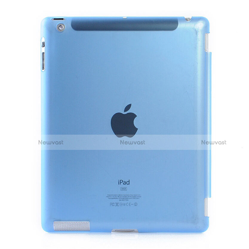 Ultra-thin Transparent Matte Finish Cover for Apple iPad 2 Sky Blue