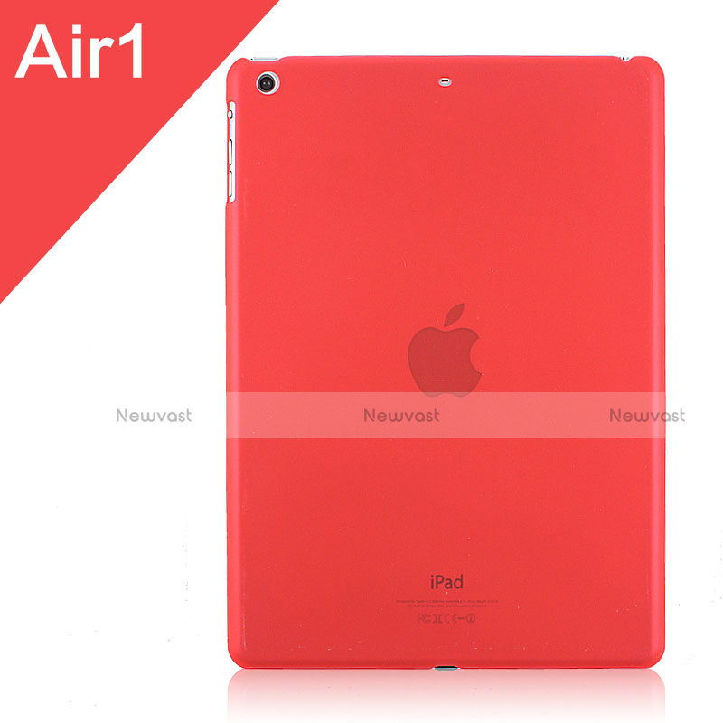 Ultra-thin Transparent Matte Finish Cover for Apple iPad Air Red