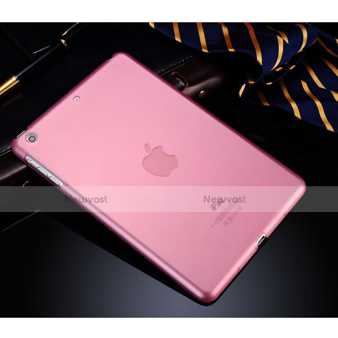 Ultra-thin Transparent Plastic Back Cover for Apple iPad Mini 2 Pink