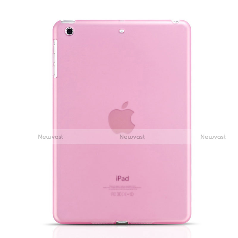 Ultra-thin Transparent Plastic Back Cover for Apple iPad Mini 3 Pink