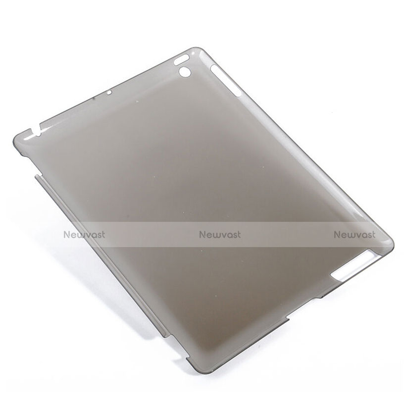 Ultra-thin Transparent Plastic Case for Apple iPad 4 Gray