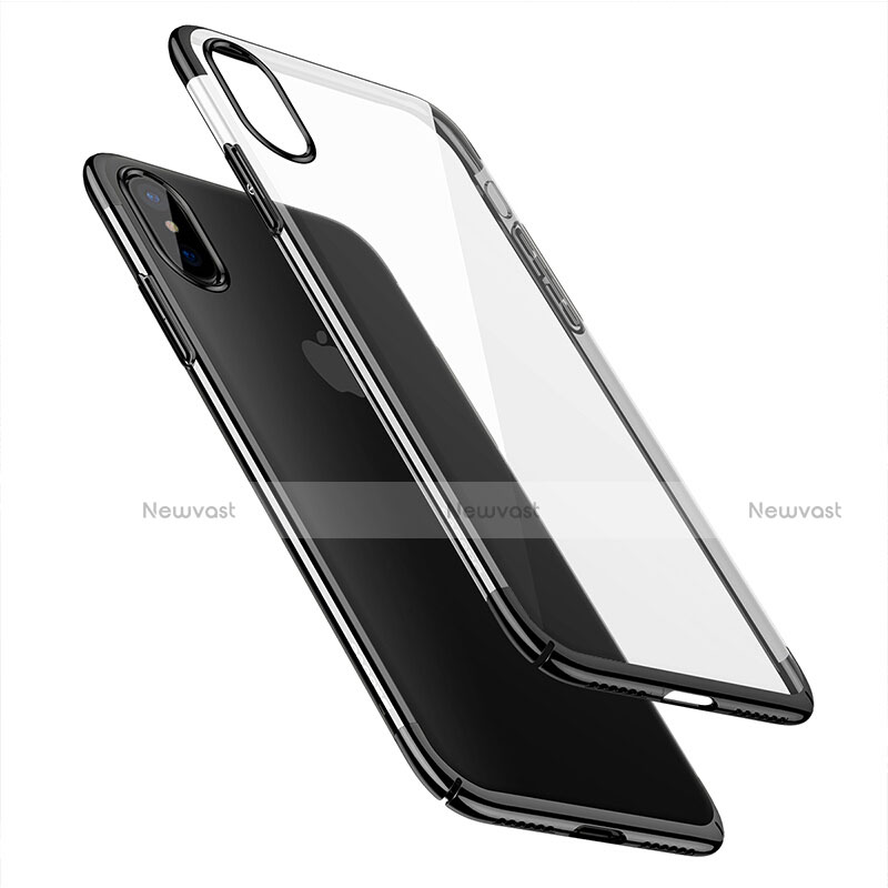 Ultra-thin Transparent Plastic Case for Apple iPhone X Black