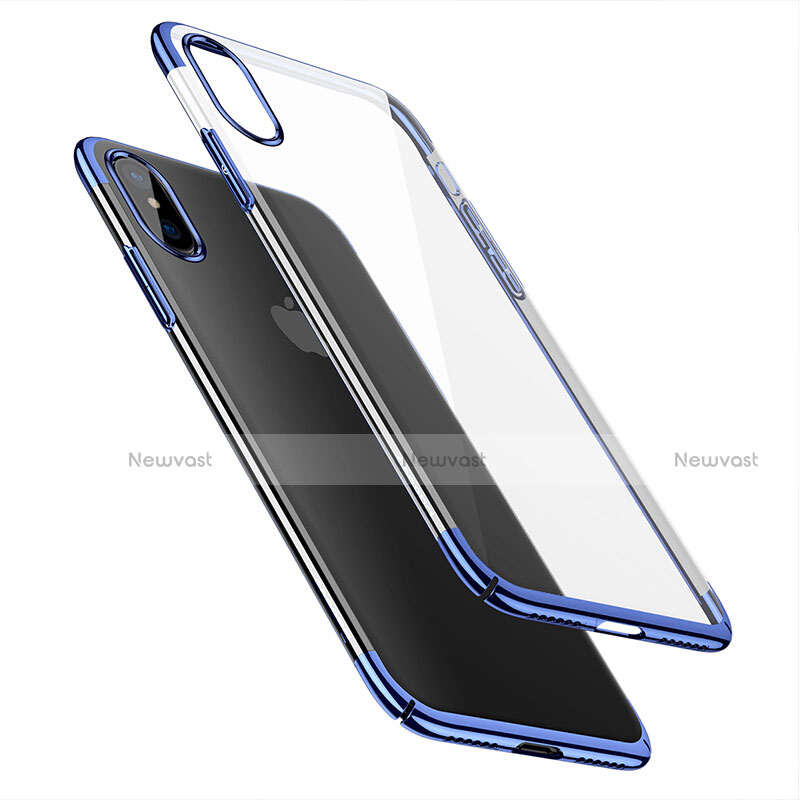Ultra-thin Transparent Plastic Case for Apple iPhone Xs Blue