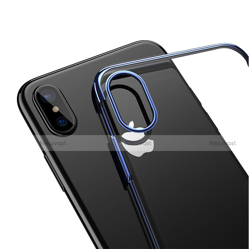 Ultra-thin Transparent Plastic Case for Apple iPhone Xs Blue