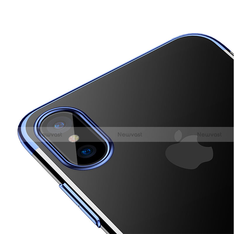 Ultra-thin Transparent Plastic Case for Apple iPhone Xs Blue